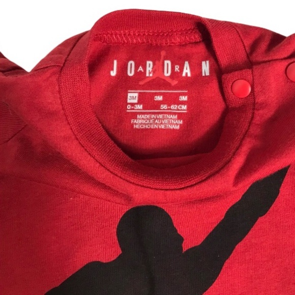 NWT Jordan Red Short-Sleeve Jumpman Knit Shortall - Picture 7 of 10